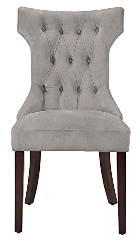Dorel Living Clairborne Tufted Dining Chair (2 Pack), Wood, Taupe / Espresso #TOP1
