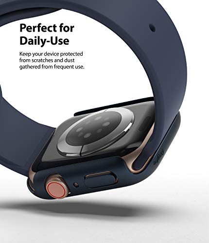Image of Ringke Slim Case Compatible with Apple Watch Series 6 /5 / 4 / SE 44mm (2 Pack) - Clear & Metallic Blue