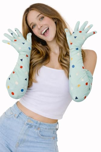 Image of Women's Driving Gloves, Printed Cotton Full Hand Summer Gloves for Protection from Sun Burn /Heat /Pollution (Pack of 1 Pair)