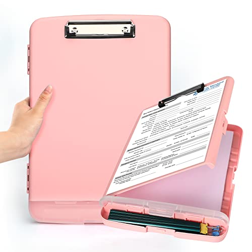 Yeahviy Clipboard With Storage, Clip Boards 8.5X11 With Storage, Large Capacity Nursing Clipboards With Pen Holder, Heavy Duty Plastic Storage Clipboard Folder With Low Profile Clip, Side-Opening #TOP2