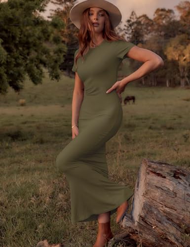 Image of LOMON Women Fishtail Hem Ribbed Maxi Dresses Summer Casual Stylish Y2k Sexy Fitted Lady Elegant Cotton Soft Lounge Dress
