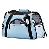 Paws & Pals Airline Approved Pet Carrier - Soft-Sided Carriers for Small Medium Cats and Dogs Air-Plane Travel On-Board Under Seat Carrying Bag with Fleece Bolster Bed for Kitten Cat Puppy Dog Taxi