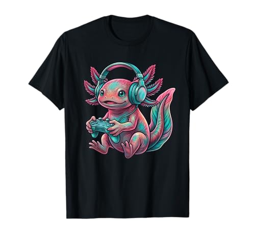 Axolotl Video Games Graphic Teen Boys Gaming Axolotl T-Shirt
