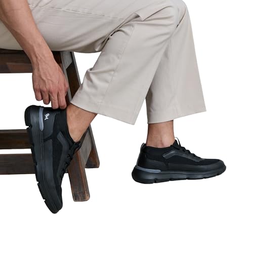 Image of Neeman's Mid-Top Sneakers for Men| Lightweight Mesh Upper, Cushioned EVA Sole & Moulded High-Grip Outsole | Stylish Lace-Up Mid-Top Shoes for Walking, Travel & Everyday Comfort