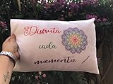 Cojín 'Disfruta cada momento'. DIY. Original. Regalo. Personalizados. Mensajes...