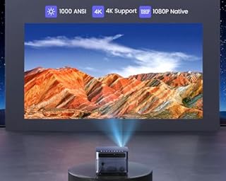 [Auto Focus/Keystone] Projector 4K with WiFi 6 and Bluetooth 5.2, 1000 ANSI Lumens WiMiUS Native 1080P Outdoor Projector, 50% Zoom, Home 4K Projector Compatible with iOS/Android/HDMI/TV Stick