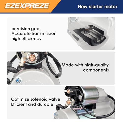 Image of Ezexpreze 17934 Starter Motor Compatible with Nissan 370Z 09-19, Infiniti Q50 14-19, G25 11-12, QX50 14 16-17, Q60 14-19, G37 08-13, QX70 14-17, Q70 FX37 Q40 EX37 M37, 2.5L 3.0L 3.7L