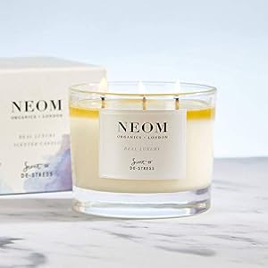 NEOM - Candle, 3 Wick | Lavender, Jasmine & Sandalwood | Scented Candles for Home | Luxury Aromatherapy Candles | Essential Oil Candles | Tranquil & Relax | Signature De-Stress Scent NEOM Candle 3 Wick Lavender Jasmine Sandalwood Scented Candles for Home Luxury Aromatherapy Candles Essential Oil Candles Tranquil Relax Signature De Stress Scent