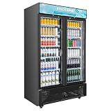 BINGERMA 40 Cu. Ft. Commercial Beverage Refrigerator with 2 Glass Doors