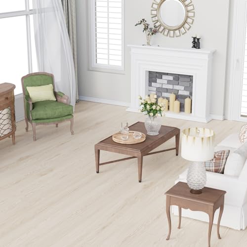 Oxdigi PVC Bodenbelag Selbstklebende 6m², Holzoptik Vinylboden Bodenfliesen, Verdickende Bodenaufkleber für Eingangstür, Wohnzimmer, Küche, DIY Zuschneidbar Vinyl-Fußböden 60x1000 cm