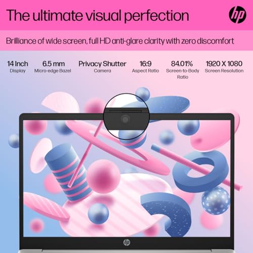 Image of HP 14, AMD Ryzen 3-7320U Laptop (8GB RAM, 512GB SSD), 14 inch /35.6cm, FHD, Win 11, MS Office 2021, Silver, 1.4Kg, Backlit Keyboard, Dual Speakers, em0025AU