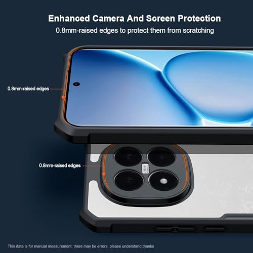 Image of NSTAR Shock Proof Clear Protective Back Case for Redmi Note 15 Pro 5G | Acrylic Crystal Clear 360 Degree Protection- (PC & TPU, Black Bumper)