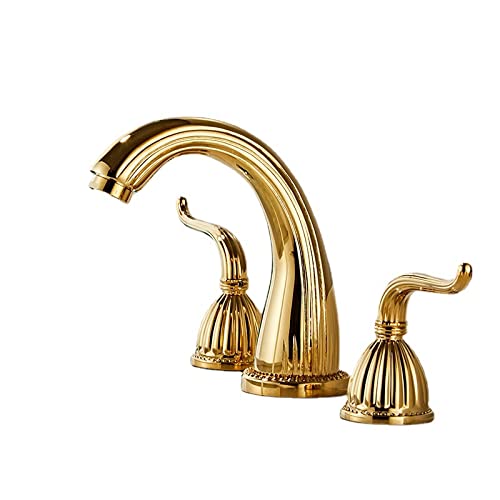 Robinet cascade de lavabo MOCHAMIK mitigeur 3 trous dor pour salle de bain