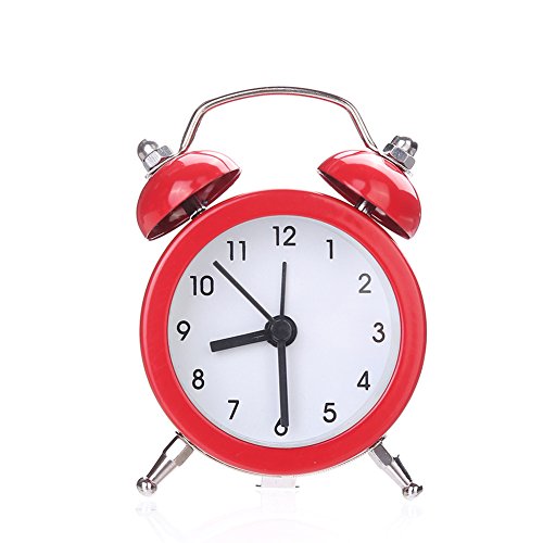 Hahawaii Mini Alarm Clock, Mini Round Metal Alarm Clock Desk Stand Clock For Home Room Kitchen Office - Purple #TOP4