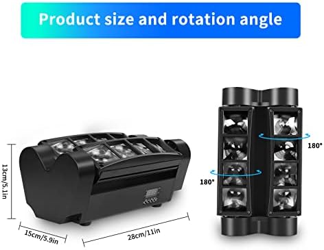 UKing Disco Lights 8 LED RGBW, Moving Head Light Stage Effect with Sound Activated and DMX 512, Party Lights for Disco Outdoor Club Bar