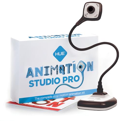 HUE Animation Studio Pro Stop Motion Kit (Full HD 1080p, Camera flessibile, Software, Libro) per Windows/macOS (Nero)