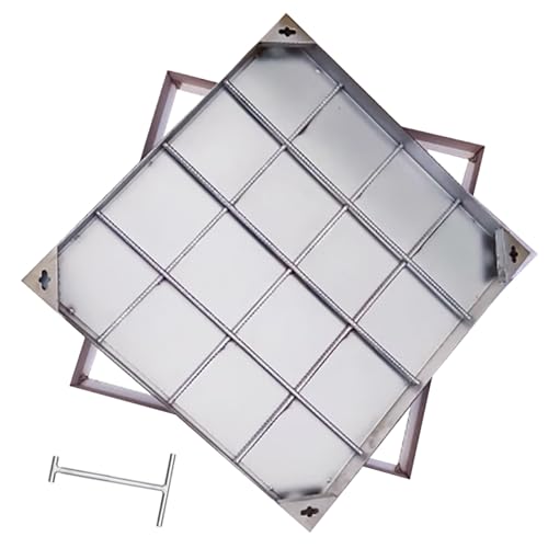 Tampon de regard métallique encastrable haut de gamme 40x40 cm pour allée chic