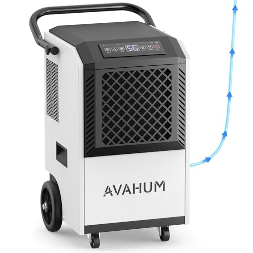 Image of 5-Year Limited Warranty 160 Pint Commercial Dehumidifier with Pump,Industrial Dehumidifier for Basement & Warehouse, 7500 Sq.Ft Large Dehumidifiers with Drain Hose,24H Timer, Auto Restart Defrost