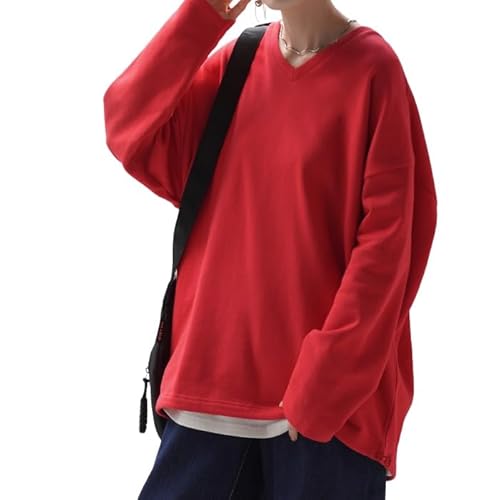 [Hug.U] スウェット レディース トップス ドロスト オーバーサイズ トレーナー ストレッチ 体型カバー シンプル[ホワイト]のサムネイル