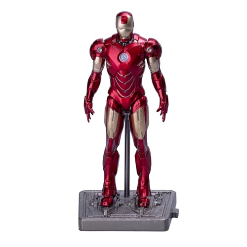 Image of ZD Toys Action Figure Collectible - 4 Inch Iron Man MK4 + Hall of Armor Set, Premium PVC Build Collectible, Interchangeable Accessories, Perfect for Gifting, Ages 15+ Years