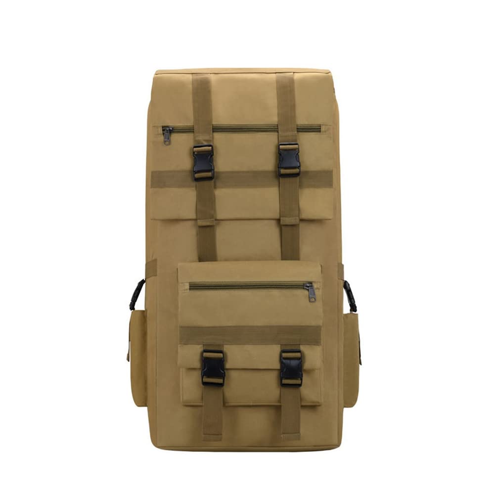 120L Große Kapazität Taktische Rucksack Outdoor wasserdichte Klettertasche Armee Fan Wanderrucksack Reiserucksack Trekkingrucksack für Reisen Radfahren Klettern Khaki