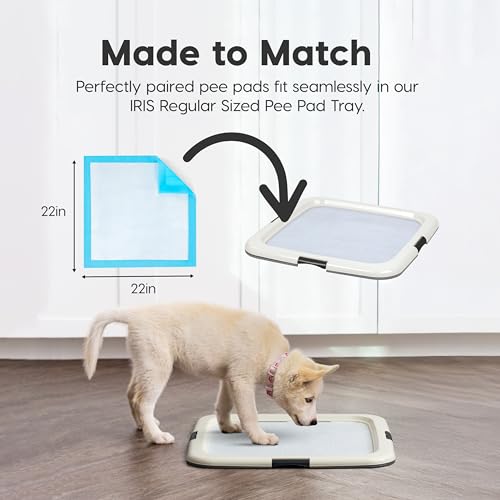 Image of IRIS USA Puppy Pads 100 Count, Dog Training Pads 22 inchx22 inch, Super Absorbent Leakproof Pee Pads for Dogs, Quick Dry Disposable Potty Training Supplies