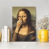 Tableau De La Joconde - 30x40cm Affiche La Joconde, Poster Mona Lisa Humour, Parodie De La Mona Lisa, Parodie Affiche Da Vinc�, Fille Pince Nez, Comique WC, D�coration Murale Pour Salle De Bains