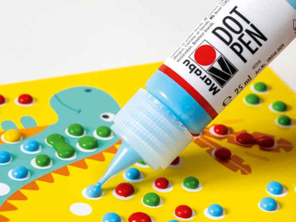 Peinture à points Marabu Kids Dot Pen Set Dino 4 x 25 ML à base d'eau