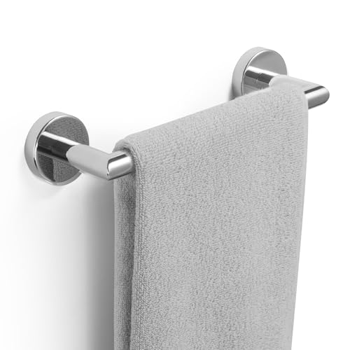 JunSun Bathroom Towel Bar 9 Inch Polished Chrome Towel Racks Wall Mount Bath Hand Towel Holder Modern Home Decor Towel Rods Bathroom Hardware Stainless Steel Towel Hangers Towel Rail Single Towel Bars