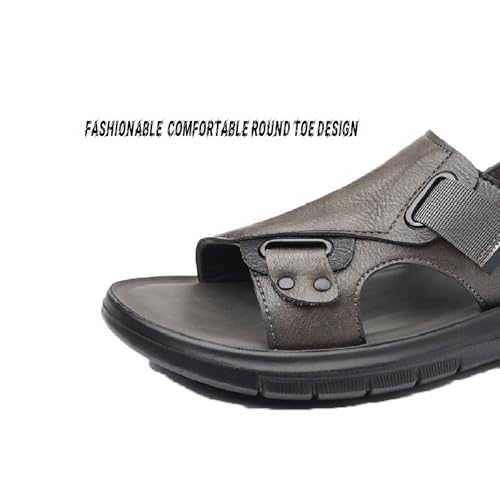 Men'S Casual Two Uses Flat Slide Sandal Summer Comfor Open Toe Slip-On Ankle Straps Soft Bottom Beach Sandals Indoor and Outdoor Non-Slip Water Stream-Treakking Shoes4