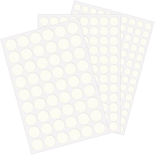 290PCS Adhesive Screw Hole Cover Stickers 3 Size - 12 mm/15 mm/21 mm White Self-Adhesive Screw Hole Stickers for Wood Cabinets Drawer Wardrobe Table - Easy Installation & Good Adhesive Strength