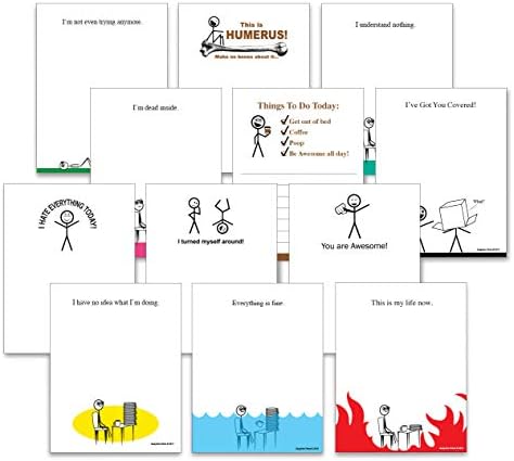 Guajolote Prints Assorted Funny Notepads (12 Pack) Office Gift for Coworkers