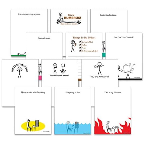 Guajolote Prints Assorted Funny Notepads (12 Pack) Office Gift for Coworkers Cover