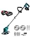 A.M.C. Decespugliatore Elettrico a Batteria, Tagliabordi tagliaerba a Batteria con 2 Batterie, 3 Tipi lame, Altezza e Angolazione regolabili, Per Il Taglio Di Giardini, Prati E Terreni