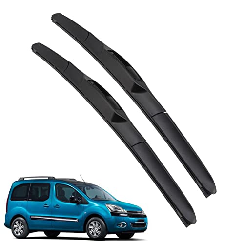Scheibenwischer Für Auto Scheiben Wiper Blades Für Berlingo 1996-2007 Wischerblatt Vorne Wischblätter Gummi Windshield Wipers 550mm+525mm fit U J Hakenarme,Front Window 2pcs B-Style