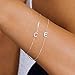Turandoss Silver Bracelets for Women Jewelry Gifts, 18k-White-Gold-Plated Letter Initial Bracelet Dainty Letter K Bracelet Silver Initial Bracelets for Women Jewelry Gifts