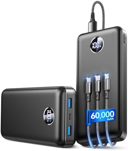 IAPOS Portable Charger 60000mAh, 5-Device Charging Power Bank Bat...