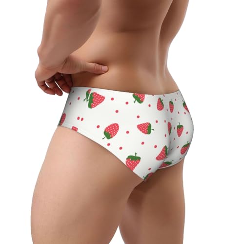 Kawaii Strawberry Print Men'S Brief Underwear Underpants Triangle Briefs With Pouch4
