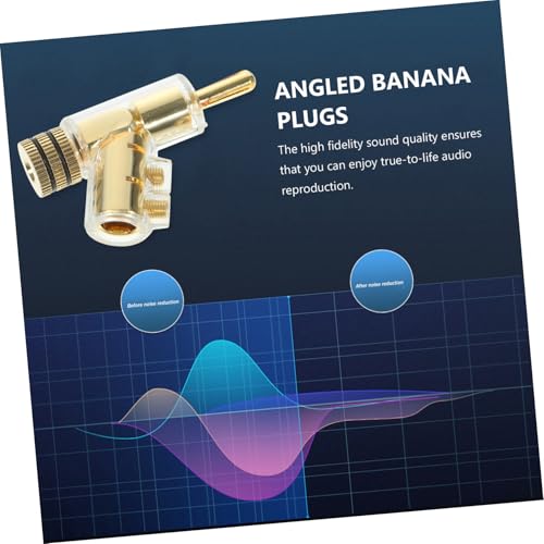 Terminales para cable de altavoz con acabado chapado y conector banana en ángulo 3