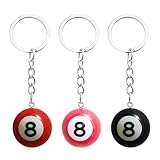 3 Kleine Billardförmige Anhänger, Dekorative Digitaldruckanhänger, Lustige Schlüsselanhänger, Geeignet Für Taschenzubehör.