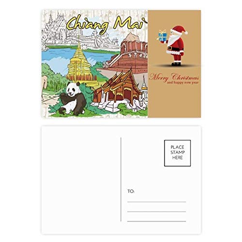 Cartes postales de Chiang Mai pour écrire vos vœux de Noël originaux, lot de 20 illustrations