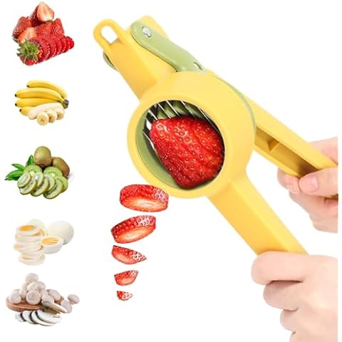 Fruit & Vegetable Slicer Stainless Steel Strawberry Slicer Banana Slicer Kiwi Cutter Mushroom Slicer Egg Slicer Vegetable slicer Fruit Slicer Fruit Cutters Multifunctional Fresh Platter Making Cover