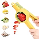 Fruit & Vegetable Slicer Stainless Steel Strawberry Slicer Banana Slicer Kiwi Cutter Mushroom Slicer Egg Slicer Vegetable slicer Fruit Slicer Fruit Cutters Multifunctional Fresh Platter Making