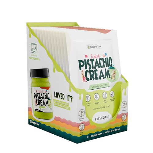 Peppertux Vegan Pistachio Cream in Single-Serve Pouches, 10oz Tot...