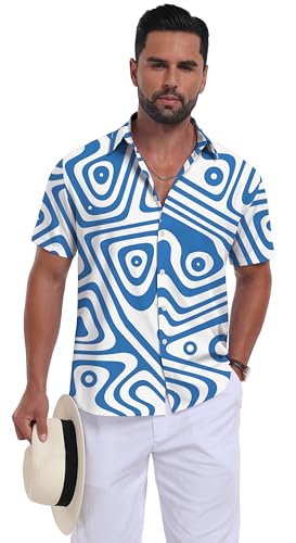 Sailwind Men's Hawaiian Floral Shirts Short Sleeve Button Down Holiday Tropical Beach Shirts4