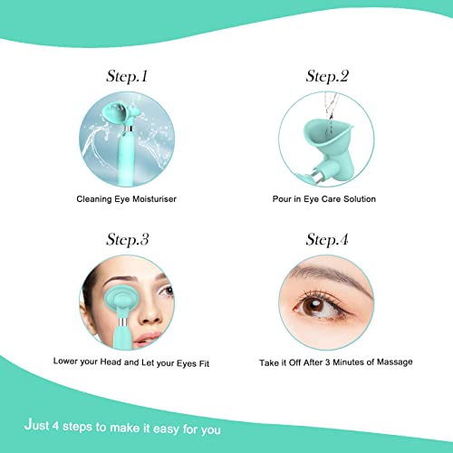 Ultrasonic Eye Wash Cup, Portable Silicone Eye Wash Kit With Eye Massage Function, Using With Eyewash Or Purified Water | Remove Dust | Relieve Eye Fatigue -Green #TOP4