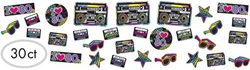 Amscan 80's Mega Value Pack Party Cutout | Multicolor | 30 Pcs