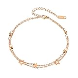 ❤️Ocasión: esta tobillera de oro rosa para mujer con colgante de corazón es adecuada para la oficina, el día a día, citas, reuniones con amigos, ocasiones formales e informales, citas, etc.