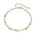 Boonee Rosegold Damen Fußkettchen aus Titan Edelstahl Layered Fußkette mit Star Anhängern Doppelt Kette Fussketten mit Kugeln für Frauen