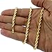Nuragold 18k Real Yellow Gold 5mm Rope Chain Diamond Cut Necklace (18